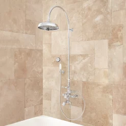Oxford Thermostatic Tub/Shower Set - 18" Shower Arm/Hand Shower - 1/2" IPS - Chrome