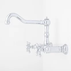 Delilah Wall-Mount Faucet - Cross Handles -Home-Bathroom 214890 Delilah wall mount faucet CP side Beauty20 scaled