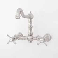 Delilah Wall-Mount Faucet - Cross Handles -Home-Bathroom 214891 Delilah wall mount faucet BN front Beauty10 scaled