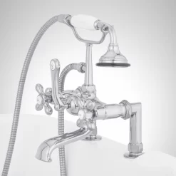 Deck-Mount Telephone Faucet With Cross Handles And Deck Couplers -Home-Bathroom 266476 telephone dm tub faucet CP side Beauty20 scaled