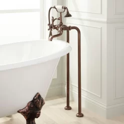 Freestanding Telephone Tub Faucet & Supplies - Cross Handles -Home-Bathroom 286294 telephone freestanding tub faucet ORB Beauty10 scaled