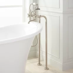 Freestanding Telephone Tub Faucet & Supplies - Cross Handles -Home-Bathroom 286295 telephone freestanding tub faucet PN Beauty10 scaled