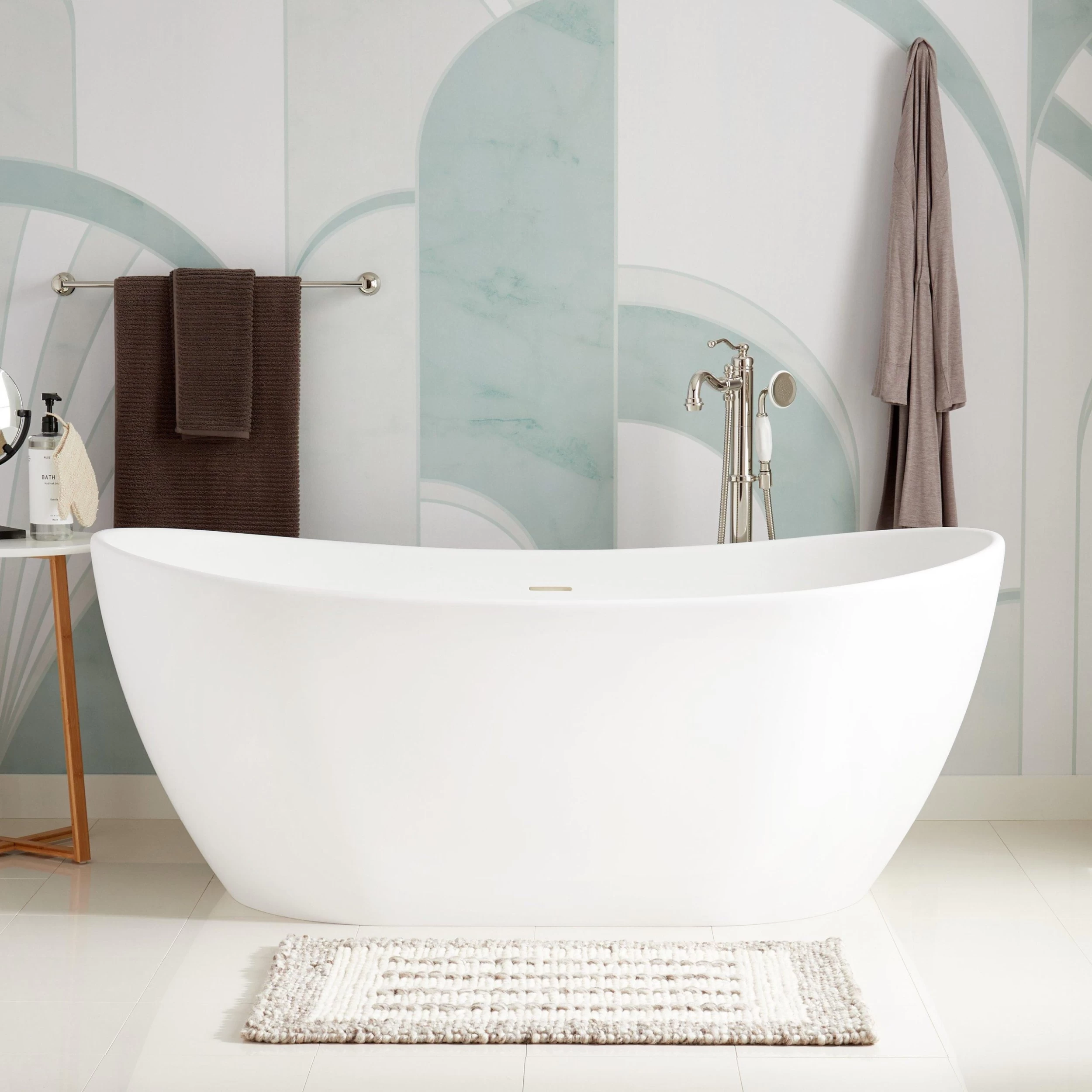 64" Winifred Resin Freestanding Tub - Matte Finish