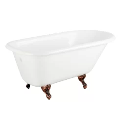 66" Miya Cast Iron Roll-Top Clawfoot Tub - 3-3/8" Wall Holes - Ball & Claw -Home-Bathroom 307223 Miya tub WH ball claw feet WH RR 66 Beauty10 scaled