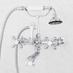 Wall-Mount Telephone Tub Faucet And Hand Shower - Cross Handles -Home-Bathroom 314171 telephone wm tub faucet CP Beauty10 scaled