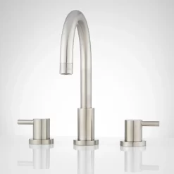 Rotunda Widespread Faucet - Lever Handles - Overflow - Brushed Nickel