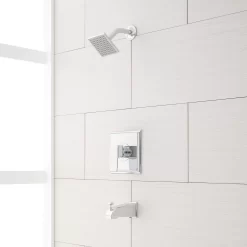 Casement Tub & Shower Set With Lever Handle - Chrome