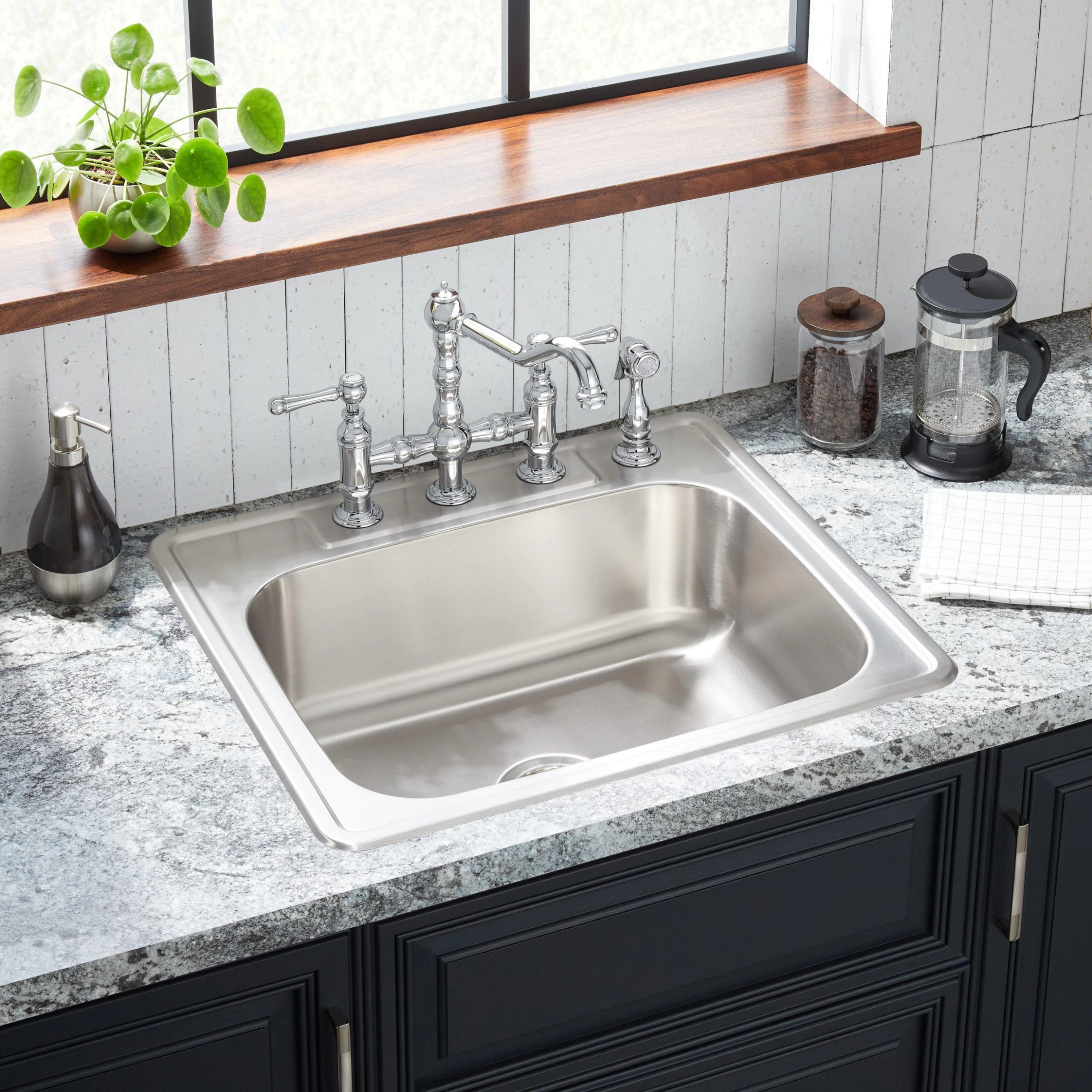 25" Infinite Rectangular Stainless Steel Drop-In Sink 1 25" Infinite Rectangular Stainless Steel Drop-In Sink