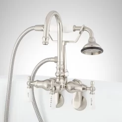 Gooseneck Tub-Wall-Mount Faucet And Hand Shower