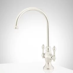 Isabel Single-Hole Gooseneck Bar Faucet -Home-Bathroom 329310 isabel single hole bar faucet BN side MV70 scaled