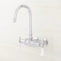 Three-Ball Gooseneck Tub-Wall-Mount Faucet -Home-Bathroom 329401 gooseneck tub wall mount tub faucet CP side Beauty20