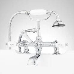 Deck-Mount Telephone Faucet - Porcelain Lever Handles And Deck Couplers -Home-Bathroom 329537 telephone dm tub faucet CP Beauty10