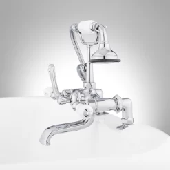 Deck-Mount Telephone Faucet - Porcelain Lever Handles And Deck Couplers -Home-Bathroom 329537 telephone dm tub faucet CP side Beauty20 scaled