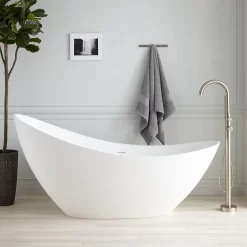 73" Ballico Resin Freestanding Slipper Tub - Matte Finish