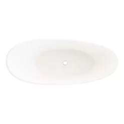 73" Ballico Resin Freestanding Slipper Tub - Matte Finish -Home-Bathroom 357428 Ballico tub WH 73 top MV80 scaled