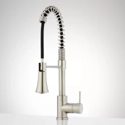 Steyn Kitchen Faucet With Spring Spout 13 Steyn Kitchen Faucet With Spring Spout -Home-Bathroom 358866 single hole pull down kitchen faucet brushed nickel front