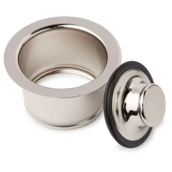 Deep Drain / Disposer Flange -Home-Bathroom 362548 extra deep garbage disposer flange polished nickel open 1