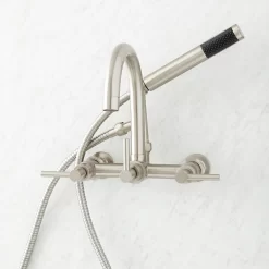 Sebastian Wall-Mount Tub Faucet With Lever Handles And Wall Couplers