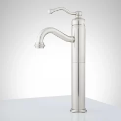 Leta Single-Hole Vessel Faucet With Pop-Up Drain -Home-Bathroom 383193 leta vessel faucet brushed nickel side