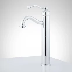 Leta Single-Hole Vessel Faucet With Pop-Up Drain -Home-Bathroom 383194 leta vessel faucet chrome side