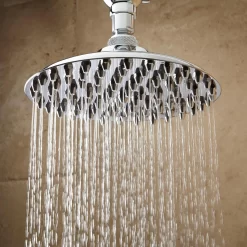 Bostonian Rainfall Nozzle Shower Head With Ornate Arm