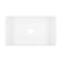 30" Reinhard Fireclay Farmhouse Sink - White -Home-Bathroom 393675 reinhard fh sink WH 30 top MV90 scaled