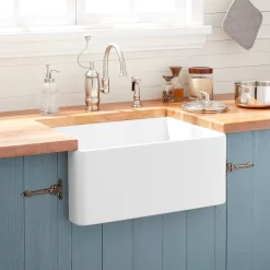 24" Reinhard Fireclay Farmhouse Sink - White