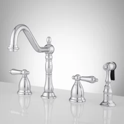 Helena Widespread Kitchen Faucet With Side Spray -Home-Bathroom 394337 Helena widespread kitchen faucet CP front Beauty10 scaled