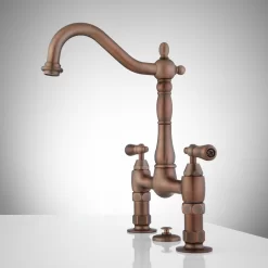 Bridge Bathroom Faucet - Lever Handles -Home-Bathroom 394349 bridge bath sink faucet ORB side Beauty20 scaled