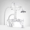 Deck-Mount Gooseneck Leg Tub Faucet And Hand Shower - Chrome