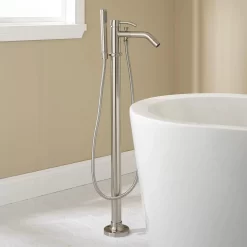 Caol Freestanding Tub Faucet With Hand Shower - Brushed Nickel