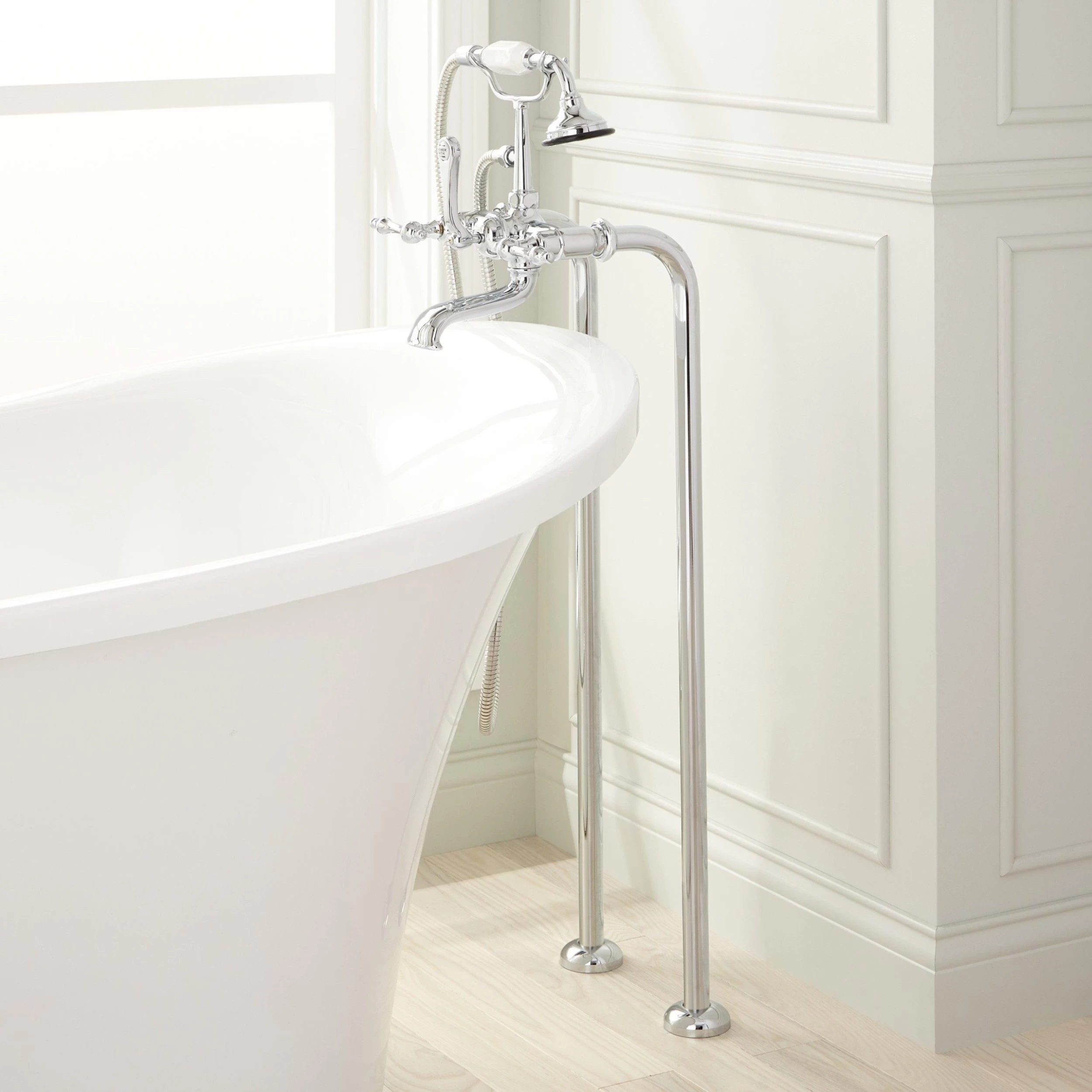 Freestanding Telephone Tub Faucet & Supplies - Lever Handles 3 Freestanding Telephone Tub Faucet & Supplies - Lever Handles - Image 3