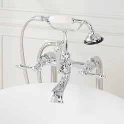Freestanding Telephone Tub Faucet & Supplies - Lever Handles 11 Freestanding Telephone Tub Faucet & Supplies - Lever Handles -Home-Bathroom 402667 telephone freestanding tub faucet CP close up Detail160 scaled