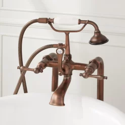 Freestanding Telephone Tub Faucet & Supplies - Lever Handles 13 Freestanding Telephone Tub Faucet & Supplies - Lever Handles -Home-Bathroom 402668 telephone freestanding tub faucet ORB close up Detail160 scaled