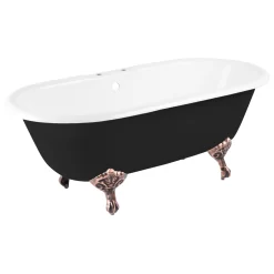 66" Sanford Cast Iron Clawfoot Tub - 7" Rim Holes - Black - Imperial Feet -Home-Bathroom 415176 Sanford tub BK imperial ft ORB RH 66 angle MV60 scaled
