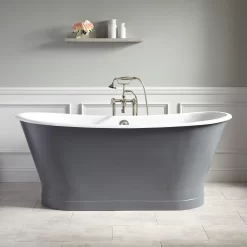 67" Kateryn Bateau Cast Iron Skirted Tub - Dark Gray