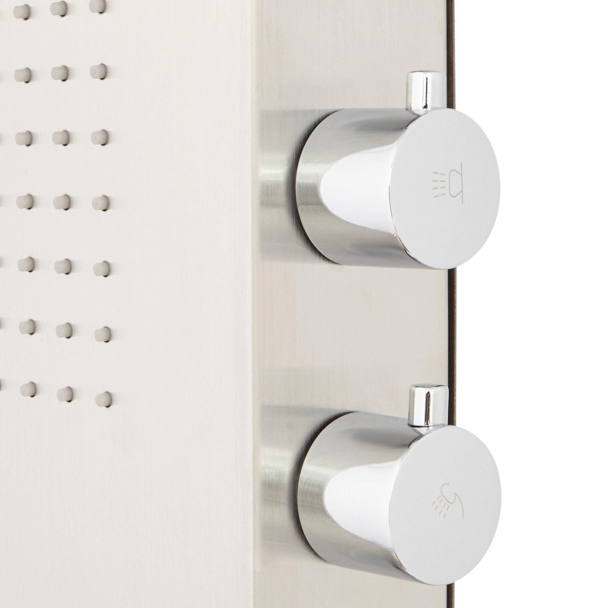 Dalton Outdoor Stainless Steel Shower Panel With Bamboo Tray 6 Dalton Outdoor Stainless Steel Shower Panel With Bamboo Tray - Image 6