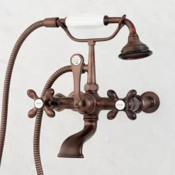 Wall-Mount Telephone Tub Faucet And Hand Shower - Cross Handles -Home-Bathroom 419190 telephone wm tub faucet ORB Beauty10 scaled