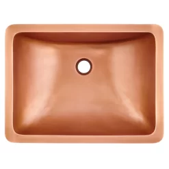 Undermount Rectangular Copper Sink - Smooth - Antique Copper Patina -Home-Bathroom 419413 um bath sink copper top MV100