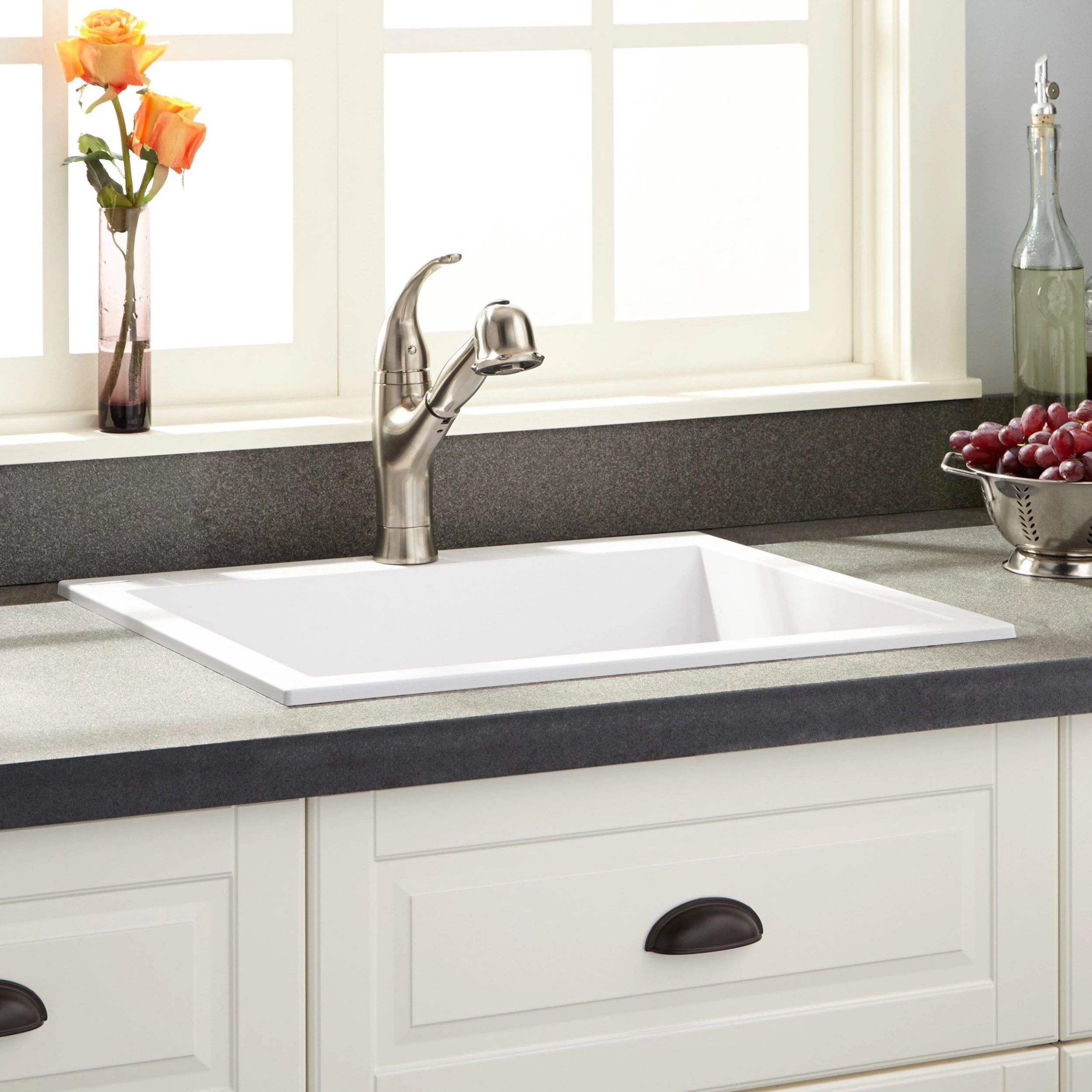 24" Holcomb Drop-In Granite Composite Sink - Cloud White 1 24" Holcomb Drop-In Granite Composite Sink - Cloud White