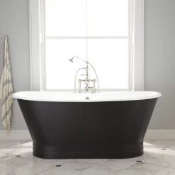 67" Kateryn Bateau Cast Iron Skirted Tub - Black