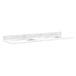 73"x 22" 3cm Marble Vanity Top For Rectangular Undermount Sinks - Carrara