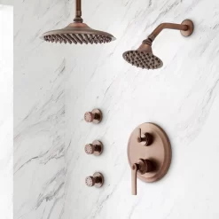 Cooper Pressure Balance Shower System With Rainfall Shower, Wall Shower & 3 Body Sprays -Home-Bathroom 433319 cooper PB shower system ORB 10 Beauty10