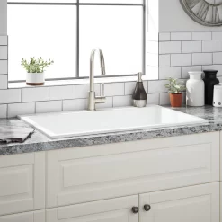 33" Algren Drop-In Granite Composite Sink - Cloud White