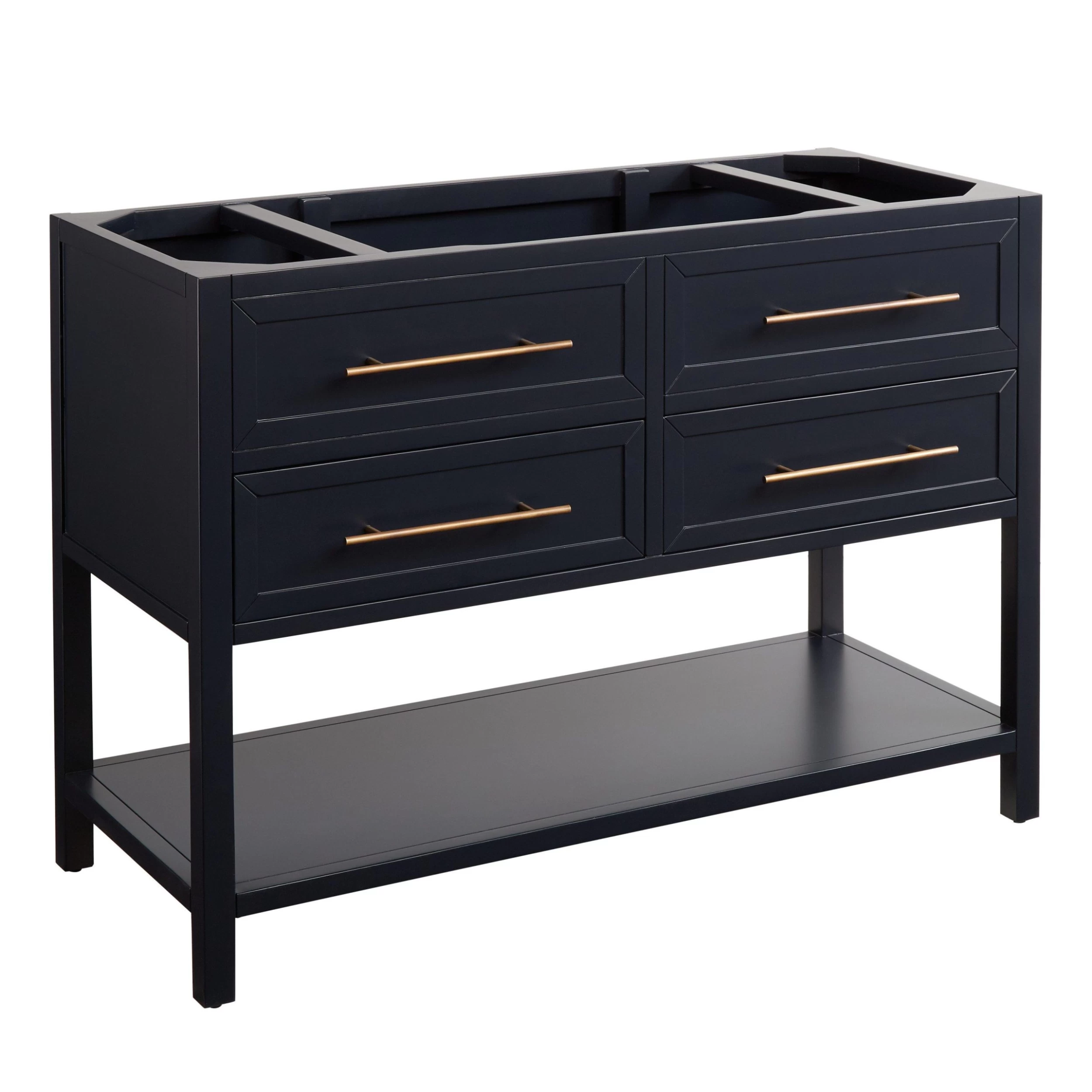 48" Robertson Mahogany Console Vanity For Undermount Sink - Midnight Navy Blue 3 48" Robertson Mahogany Console Vanity For Undermount Sink - Midnight Navy Blue - Image 3
