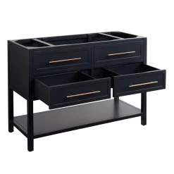 48" Robertson Mahogany Console Vanity For Undermount Sink - Midnight Navy Blue 15 48" Robertson Mahogany Console Vanity For Undermount Sink - Midnight Navy Blue -Home-Bathroom 433840 robertson vanity midnight navy blue 48 no top open MV70 1 scaled