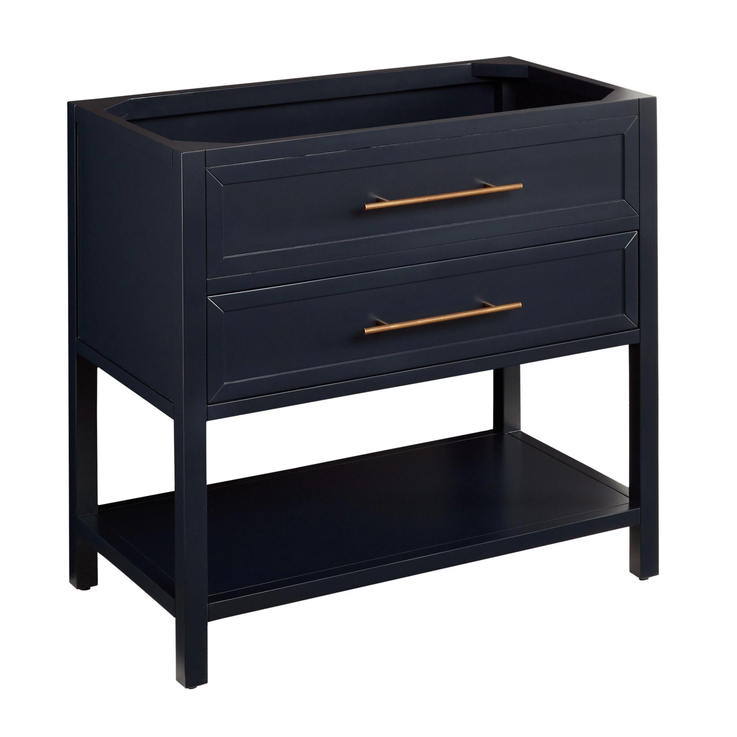 36" Robertson Mahogany Console Vanity For Undermount Sink - Midnight Navy Blue 3 36" Robertson Mahogany Console Vanity For Undermount Sink - Midnight Navy Blue - Image 3