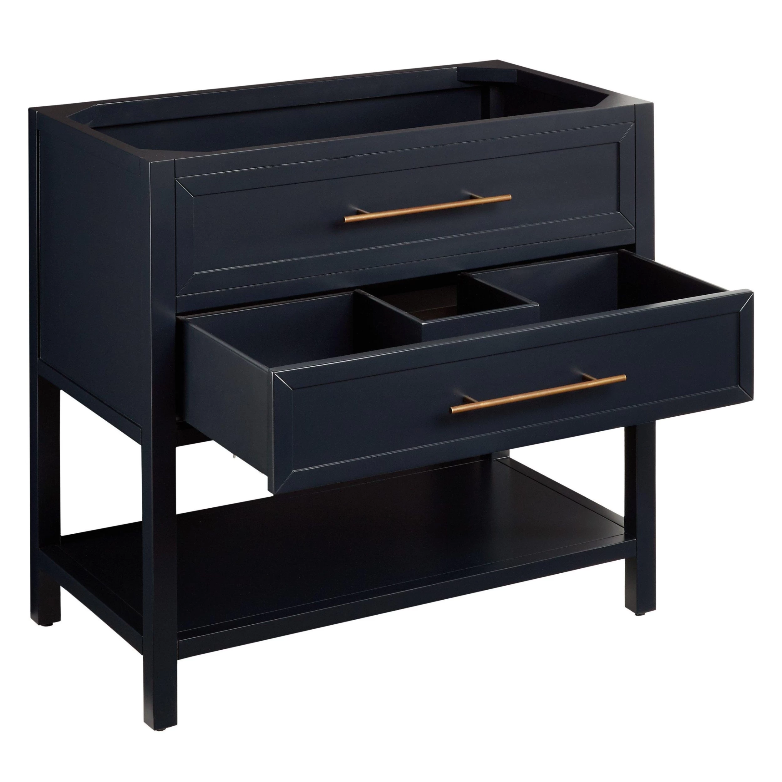 36" Robertson Mahogany Console Vanity For Undermount Sink - Midnight Navy Blue 4 36" Robertson Mahogany Console Vanity For Undermount Sink - Midnight Navy Blue - Image 4