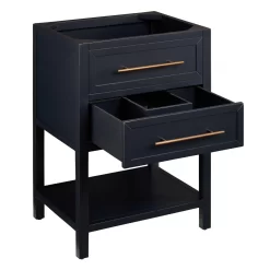 24" Robertson Mahogany Console Vanity For Undermount Sink - Midnight Navy Blue -Home-Bathroom 433842 robertson vanity midnight navy blue 24 no top open MV70 1