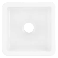 18" Derin Square Undermount Fireclay Prep Sink - White 7 18" Derin Square Undermount Fireclay Prep Sink - White -Home-Bathroom 433947 Derin UM kitchen sink WH 18 top MV90